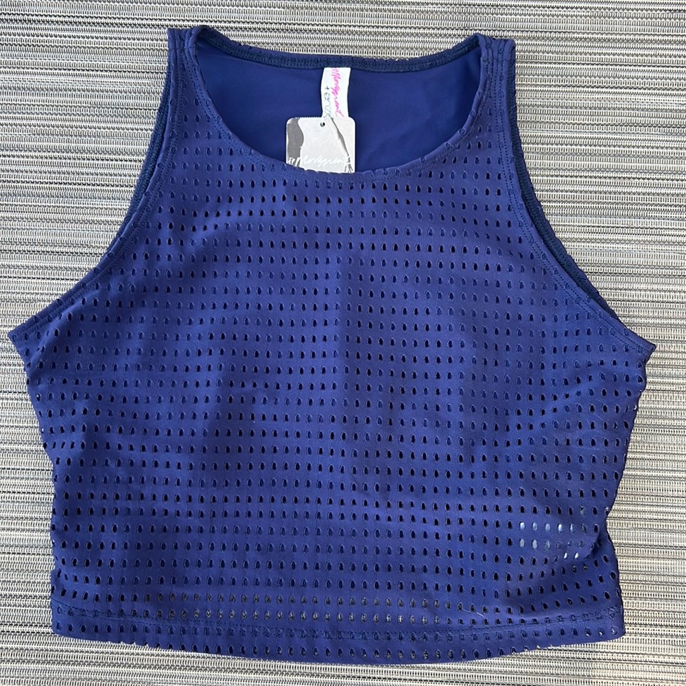 NWT FP Movement x Onzie Laser Cut Crop Top Blue Size M/L